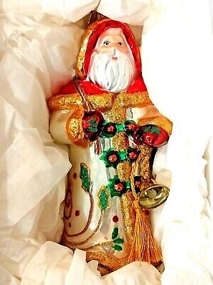 Hallmark 2019 Blown Glass Santa Claus With Bell Heritage Christmas Ornament