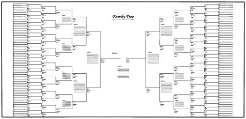 10 Pack of Large Family Tree Charts 18 x 24