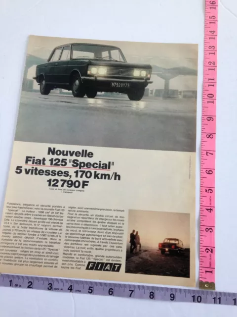 Vintage Print Ad Publicite Presse - Fiat 125 Special photos - 60's french