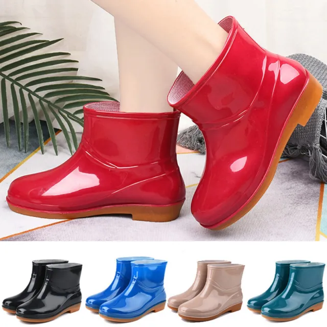 Women Ankle Rain Boots Antislip Short Gumboots Garden Bootie Shoes Waterproof AU