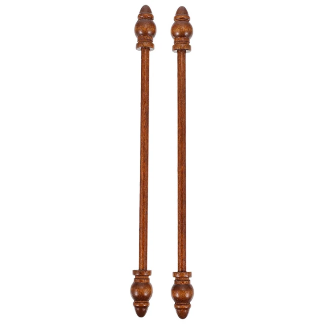 2 Pcs Cadres De Suspension Bois Rouleau Suspendu Cintre Barre