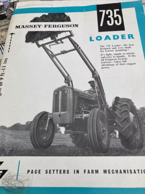 Massey Ferguson TE20-65 Tractors Model 735 Loader  Vintage 4 Page   brochure