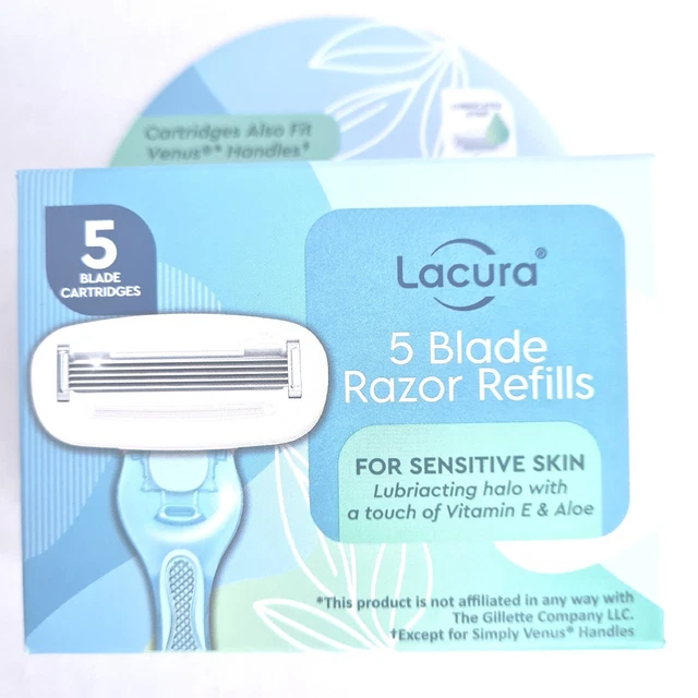Recarga de afeitadora Lacura de 5 hojas para mujer Venus compatible 4 recargas sensibles de halo