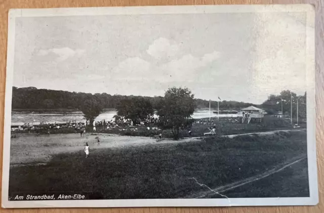 Ak Aken an der Elbe Sachsen Anhalt, Am Strandbad 1939