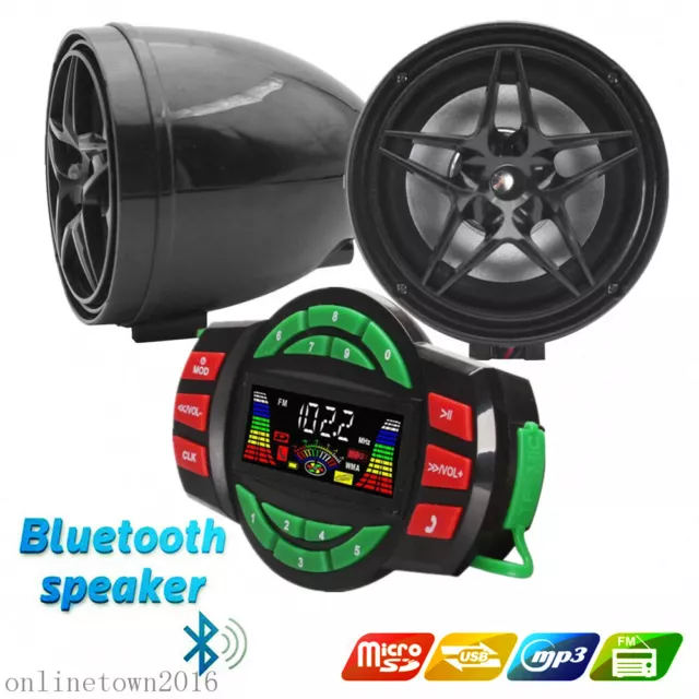 UTV ATV WAKEBOARD waterproof marine speakers Bluetooth audio Amplifier Speaker