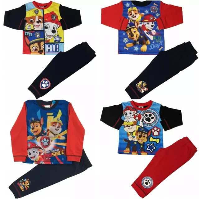 Kids Paw Patrol Boys Pjs Pyjamas Sleepwear Ages 12-18 Months to 6 Years