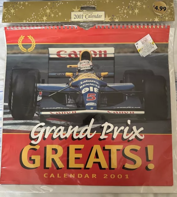 Formula 1 (Uno) Grand Prix Greats Calendario 2001 Retro di Woolworths - Sigillato