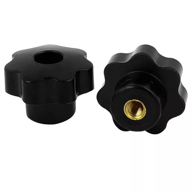 Visser type moleté Écrous de serrage Bouton Poignée M8 fileté 2 pcs Noir