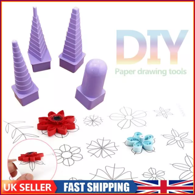 4pcs Handmade DIY Paper Quilling Border Craft Bobbin Tower Durable Tool Set