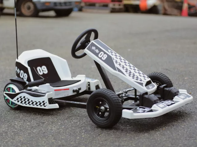 36V KIDS RIDE ON CAR ELECTRIC GO CART KART 250W ADJUSTABLE FRAME 20KM/H White