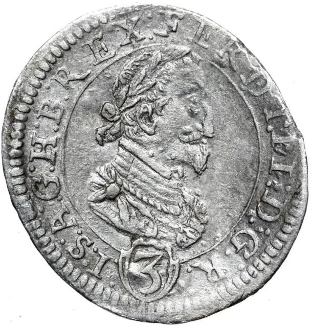 Austria RDR - Styria - Ferdinand II. Coin 3 Kreuzer 1624 - Graz - Silver