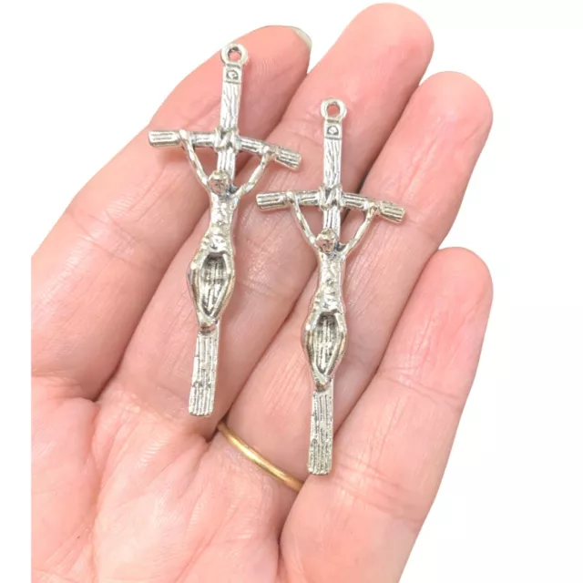 5 X Tibétain Argent Antique Couleur Crucifix Croix Pendentif Breloque CR1