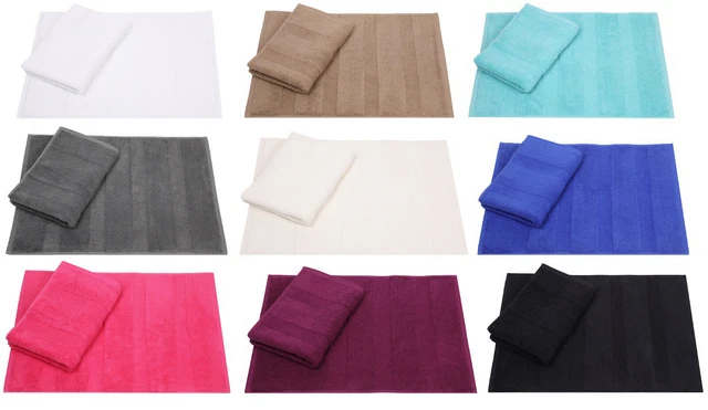 Betz 2er Pack Badvorleger Größe 50x70 cm 100% Baumwolle Badematte Badteppich