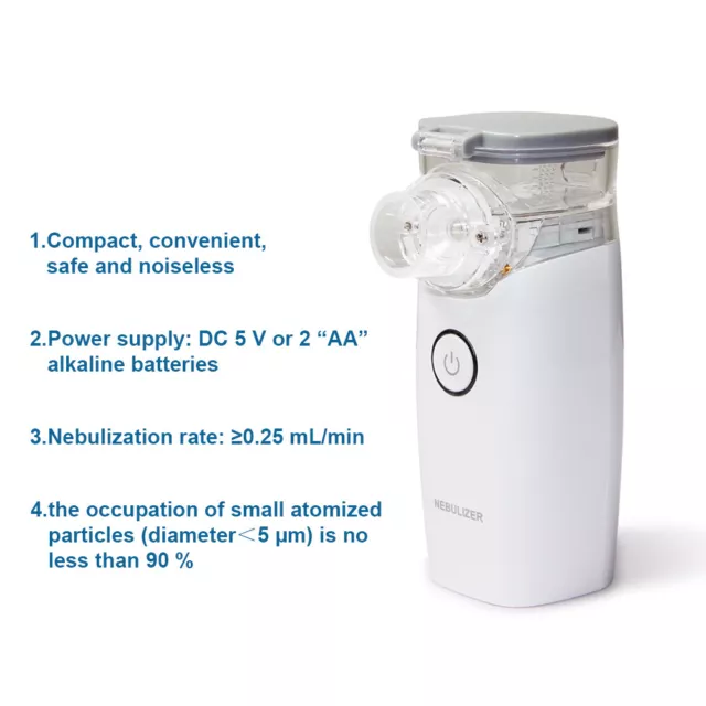 Máquina de inhalador ultrasónico nebulizador de viaje portátil de mano 3