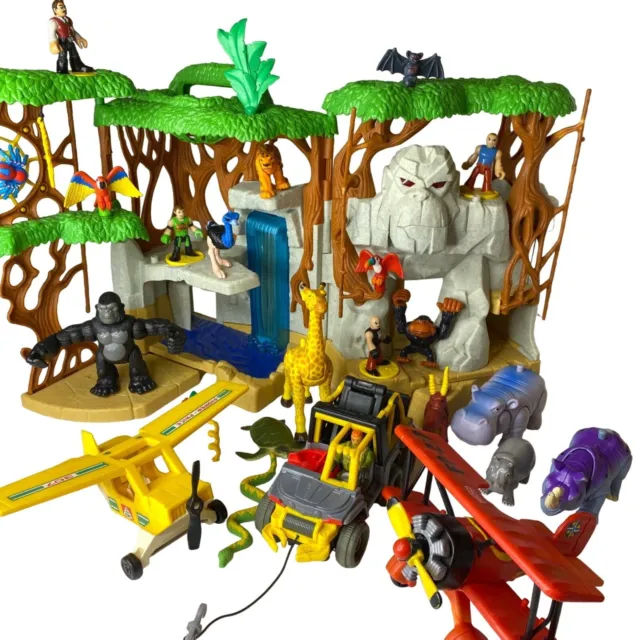 Fisher Price Imaginext HUGE LOT Gorilla Mountain Jungle Playset Animals Figures