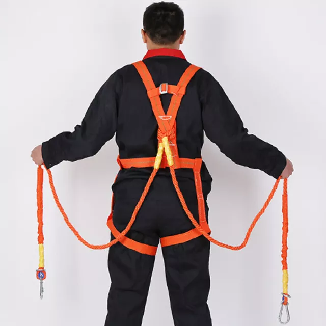 Full Body Safety Harness Tool Fall Protection Waist Belt with 2m Lanyard,^