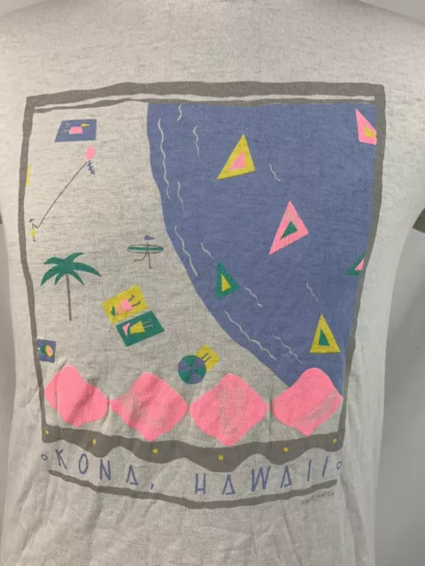 Vintage Hawaii T Shirt Single Stitch Fresh Produce USA 80s 90s Medium Kona Surf