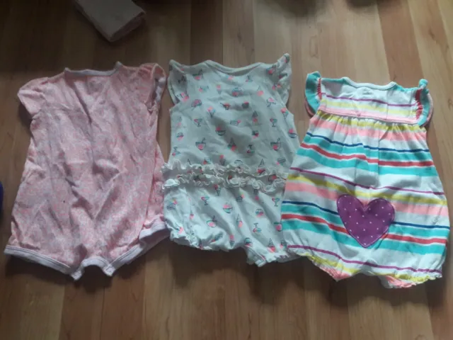 Baby Girl Clothes 6 Months lot romper jumpsuit one piece short sleeve Carter's