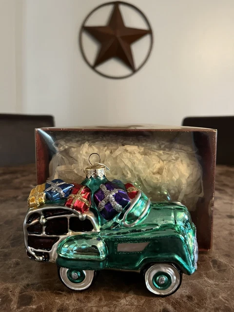 Hallmark Keepsake Ornament 1955 Murray Ranch Wagon Blown Glass Hallmark Keepsake Ornament 1955 Murray Ranch Wagon Blown Glass