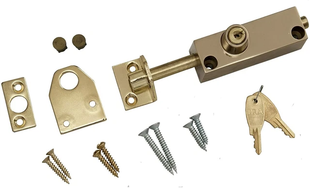 ERA 807-32 Mehrzweckbolzen mit Messingoberfläche Schlüssel abschließbar.