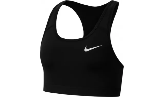 Nike Sports Bra Compression Dri Fit Medium Support Womens Swoosh Bras Gym