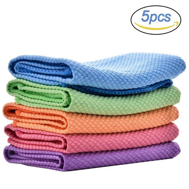 Kitchen Cleaning Towel Wiping Rags Fish Scale Wipe Cloth Anti Grease Absorbable