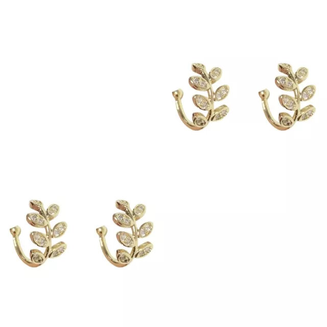 2 Pairs Kreative Ohrringe Ohrclip Blatt Earrings Ohrspange Mode 2