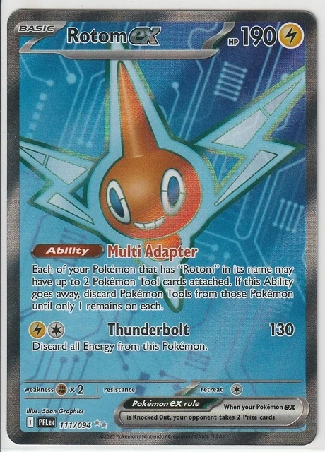 The Rarest Rotom Card ROTOM EX 111/094 Phantasmal Flames Pokemon Card Ultra Rare Full Art NM ...