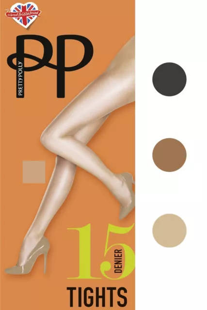 Pretty Polly 15 Denier Tights Ladies Everyday Sheer Hosiery