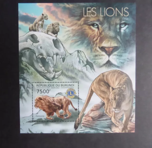 Burundi 2012 Lions MS Miniature Sheet MNH UM unmounted mint