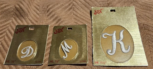 Joy Monogram Iron-On Embroidery Letters M and D Vintage 1.5" K 1 1.5"