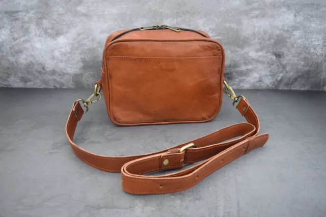 8 In Leather Crossbody Bag Purse Wallet Satchel Handbag Sling Messenger Handmade