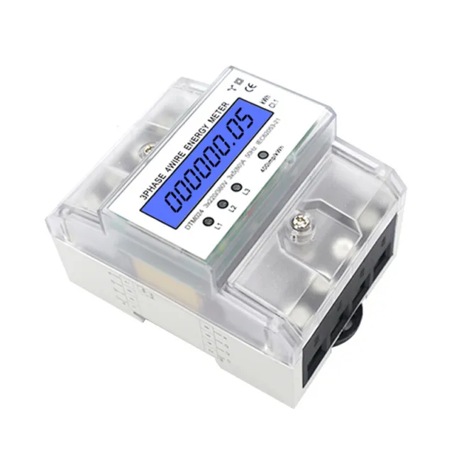 3 Phase 4Wire 4P LCD Digital Electricity Power Energy Meter 3x5 (80) A 230/400V