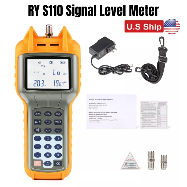 RY S110 CATV Cable TV Handle Signal Level Meter DB Best Tester 47-870MHz 110V US