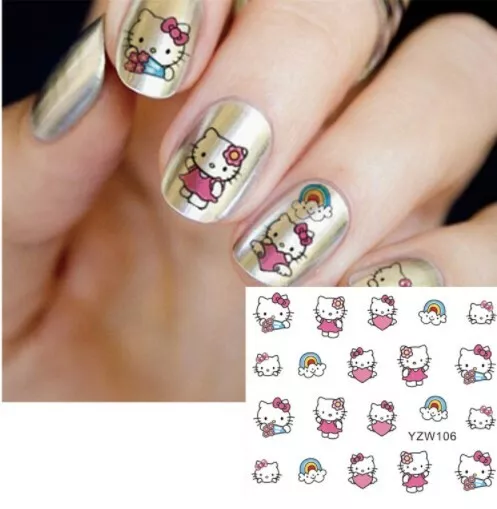 Nail Art Water Decal Transfer Kitty Nail Art Stickers