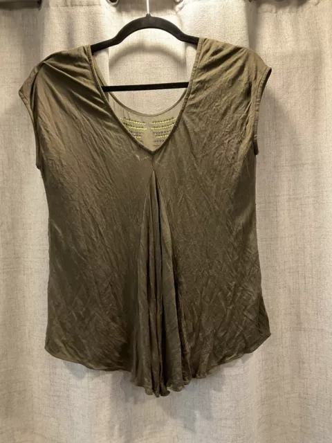 Willow & Clay Blouse Green Embellished Blouse Womens Size Xs Some Imperfections 3