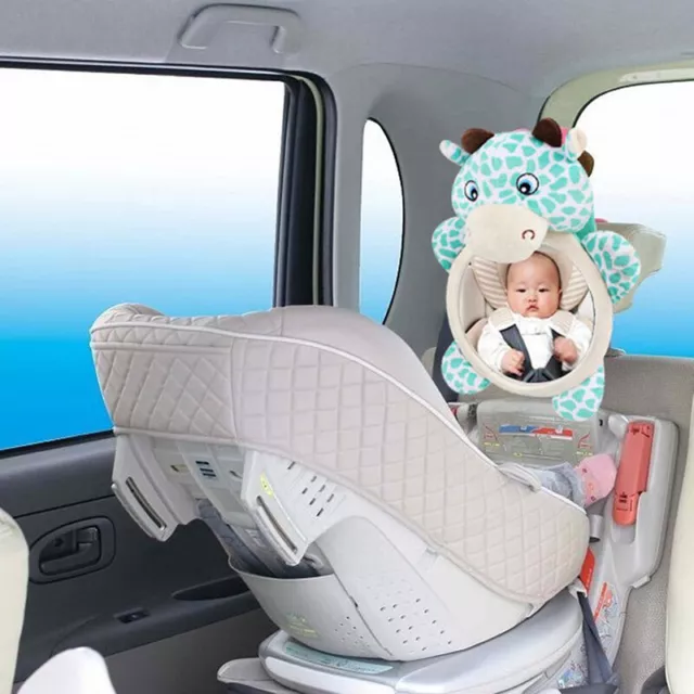 Espejo de coche para bebé dibujos animados asiento trasero de coche vista trasera reposacabezas de seguridad MonitY-TM