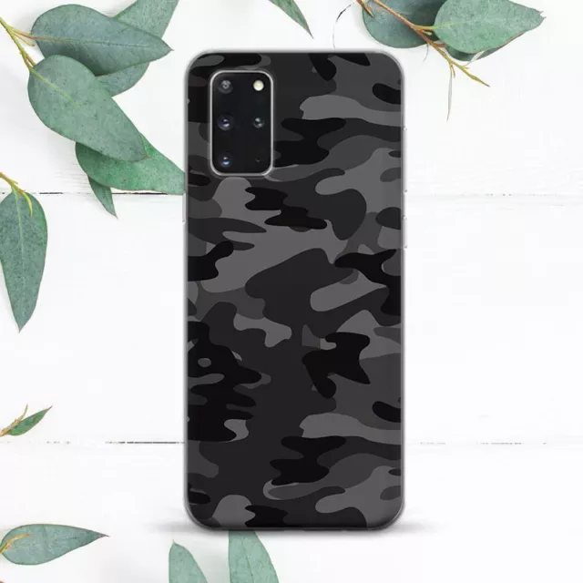 Black Camouflage Gray Camo Military Case For Samsung Note 20 S21 S22 S23 S24 FE