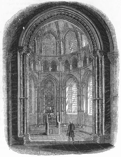 KENT. Chapel in Canterbury Cathedral 1845 old antique vintage print picture