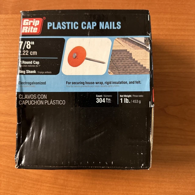 Grip Rite tapa de plástico clavos tapa redonda anillo vástago electrogalvanizado