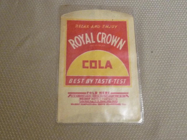 1932 ROYAL CROWN COLA NO-DRIP BOTTLE PROTECTOR RC COLA Soda Collectable