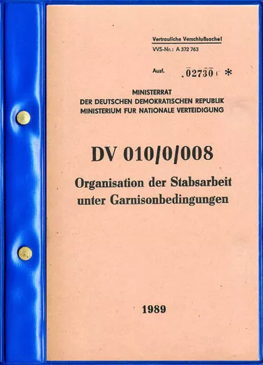 NVA Dienstvorschrift DV 010/0/008, Organisation der Stabsarbeit unter ...