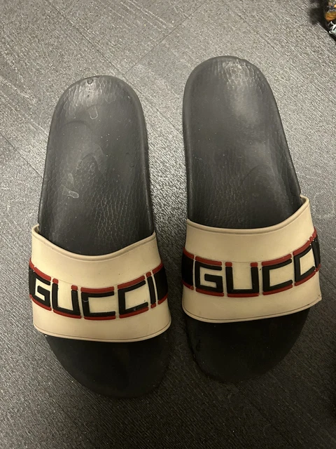 GUCCI RUBBER STRIPE Slides Sandals Uk9 EUR 91 15 PicClick IT