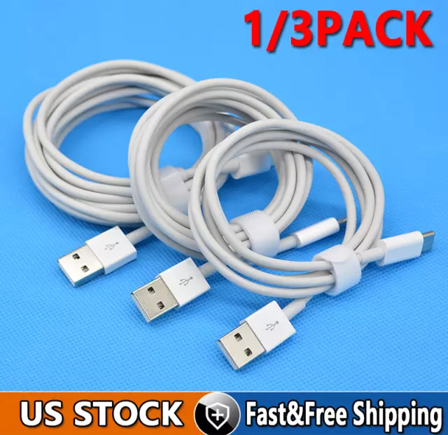 3-PACK USB Data Fast Charger Cable Cord For Apple iPhone 5 6 7 8 X 11 12 MAX