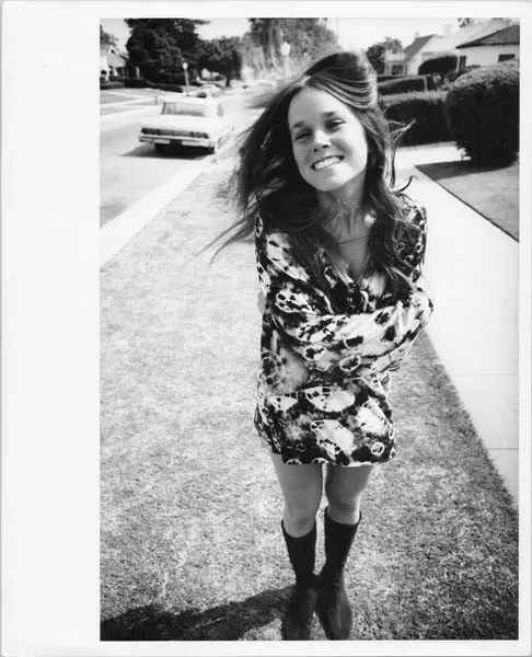 Barbara Hershey 8x10 photo 1970's in mini dress and boots posing smiling
