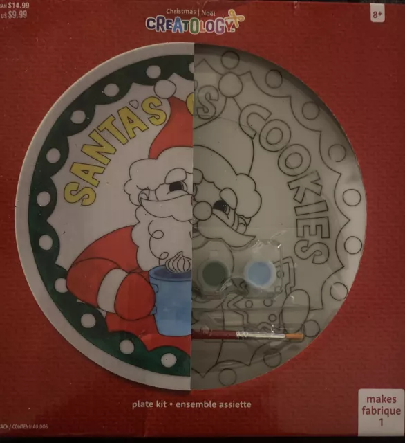 Creatology Kids Craft Kit Christmas Santa Cookie Plate Holiday Art Set New  