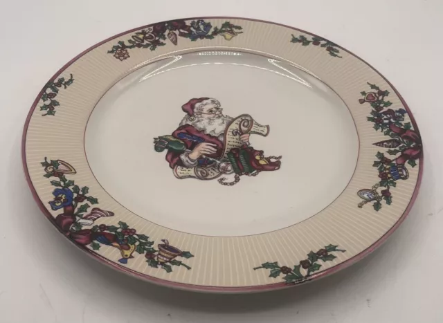 Fitz & Floyd Santas List 1994 Dinner Plate Dish Christmas Holidays Santa Claus