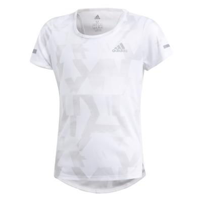 Adidas Ragazze T-Shirt Corsa Atletica Moda Scuola Bambini Giovane Bianco DV2794
