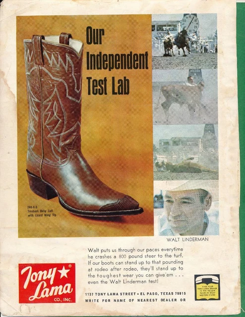 Magazine Ad - 1970 - Tony Lama Boots - El Paso, TX - Model 246-X-3