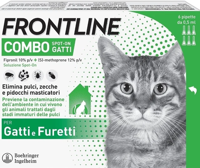 Frontline Combo Spot-On Gratti Elimina Pulci, Zecche e Pidocchi Masticatori 6...